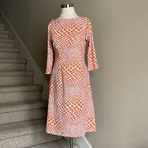 J. McLaughlin Dress Sz S 3/4 sleeve boatneck dress